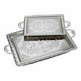 DALGIC GÜMÜS 2210SET2 – 2-teiliges rechteckiges Metallserviertablett